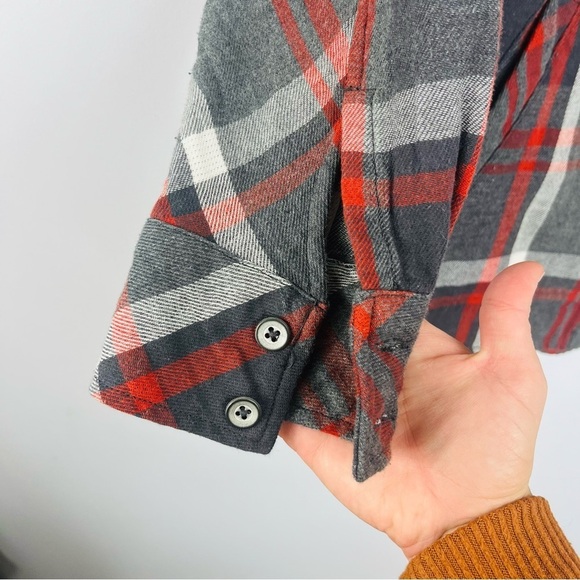 Cabi Size Medium Tavern Shirt Double Layer Plaid Grey Red ZZ1 - Picture 7 of 8